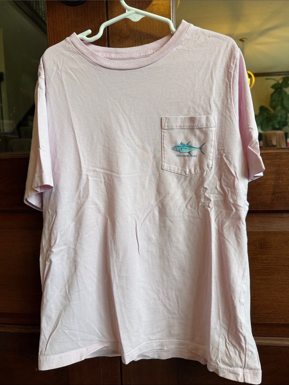 Light Pink Pocket Tee with Fish Embroidery Vinyard Vines kids